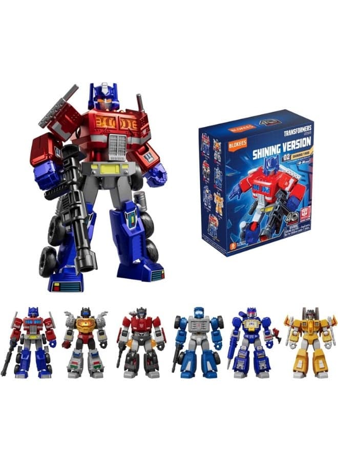 BLOKEES Transformers Shining Version 02 Building Kit | Shining 1985 Collectible Action Figure Block Toy with Glowing Chest & Eyes | Licensed Model for Kids & Adults | STEM Construction & Display
