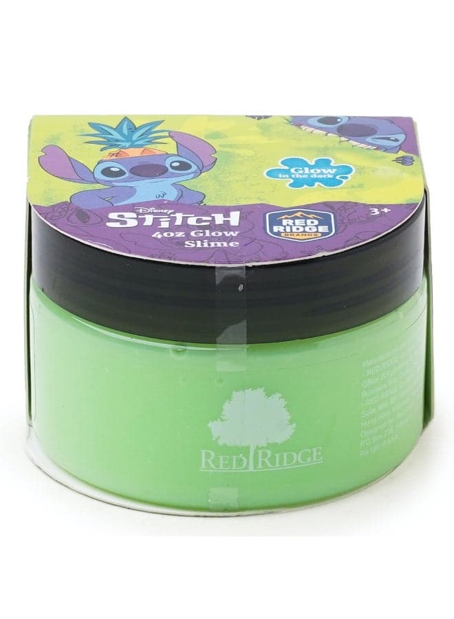 Stitch 4oz Glow Slime | Glow In The Dark | Soft , Stretchy & Non-sticky Slime For Kids | Fun Stress Relief Toy | Green | Age 3+ Year