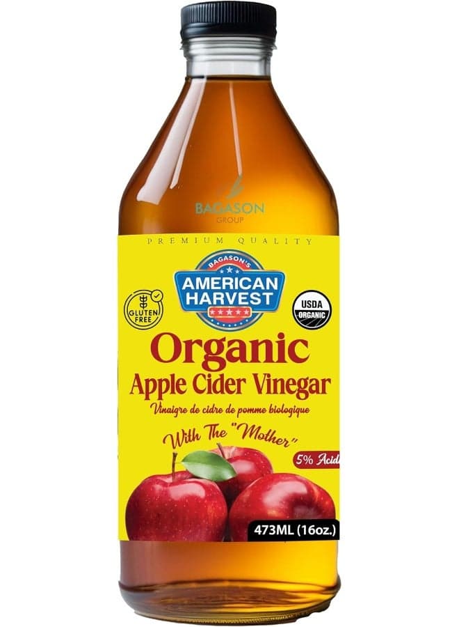 American Harvest Organic Apple Cider Vinegar with the 'Mother', 5% Acidity, 473ml (16oz)