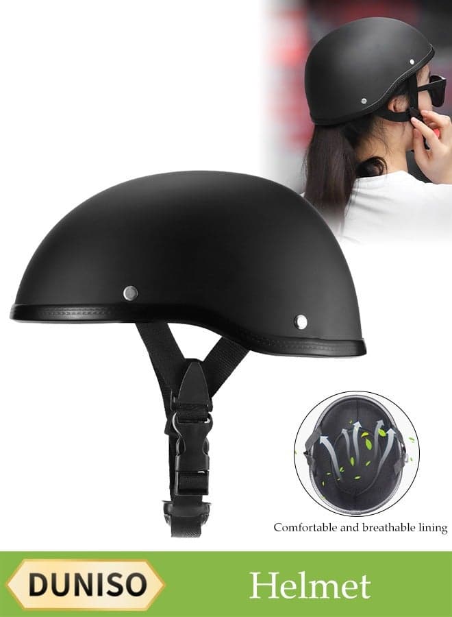 Motorcycle Half Helmet, Multifunctional Breathable Open Face Helmet,Retro Harley Scooter Helmet,With Adjustable Buckle , Shockproof And Fall Proof, Suitable For Both Men And Women,Suitable For Riding Bicycles, Motorcycles, Skateboards 