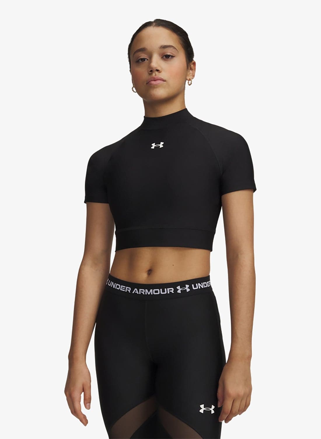 Cropped Mock Neck Top