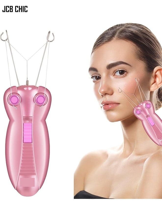 Facial Threading Hair Removal for Women, Electric Ladies Thread Hair Remover, Painless Womens Facial Hair Remover, Automatic Threader Machine Epilator for Fine Hairs on Face, Chin, Upper Lip