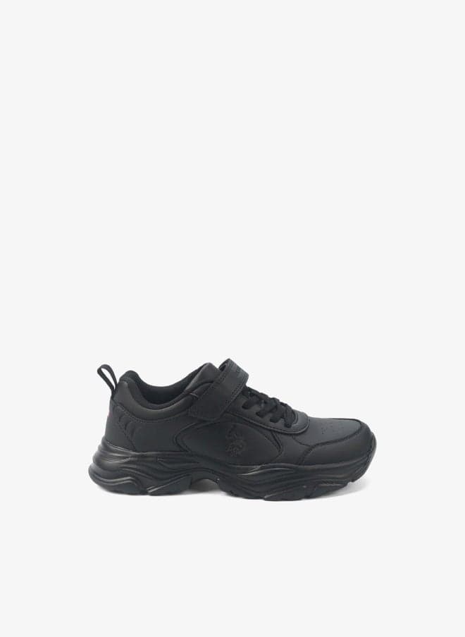 Kids' Black Velcro Strap Sneakers Shoes - Easy-On, Day Fun for Little Explorers!