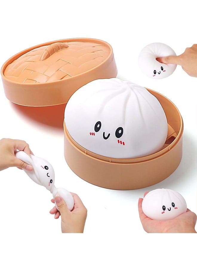 Squishy Dumpling Stress Balls for Adults Kids, Dumpling Squishy Fidget Sensory Toy, Stretchy Squeeze Dough Ball Stress Relief Toy for ADHD
