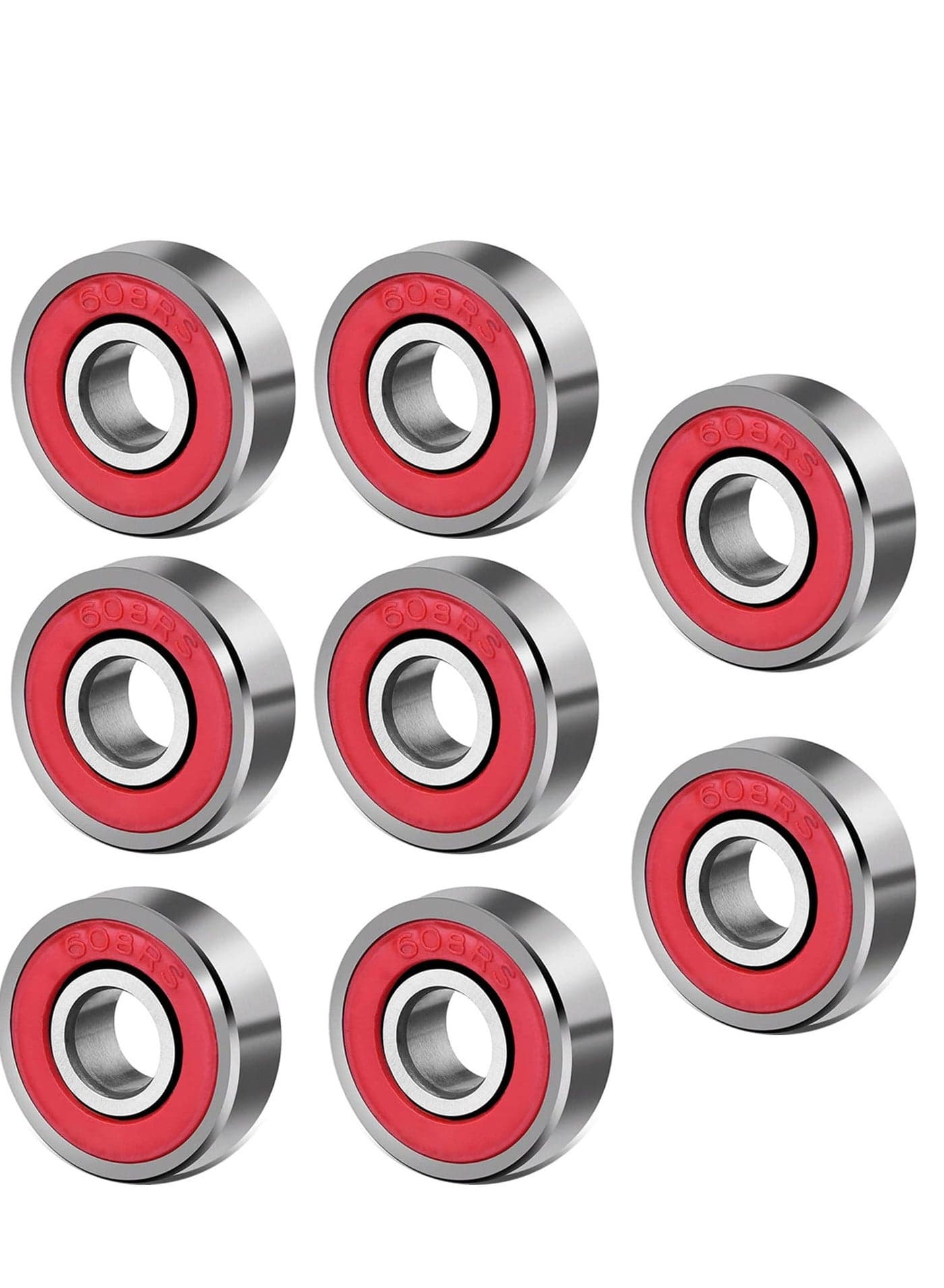 Merin 8 Pieces Skateboard Bearings, Ball Bearings, Longboards, Premium 608 Ball Bearing, Skate bearings, for Skateboard, Roller Skates, Inline Skate, Quad Skates, Scooter and Longboard
