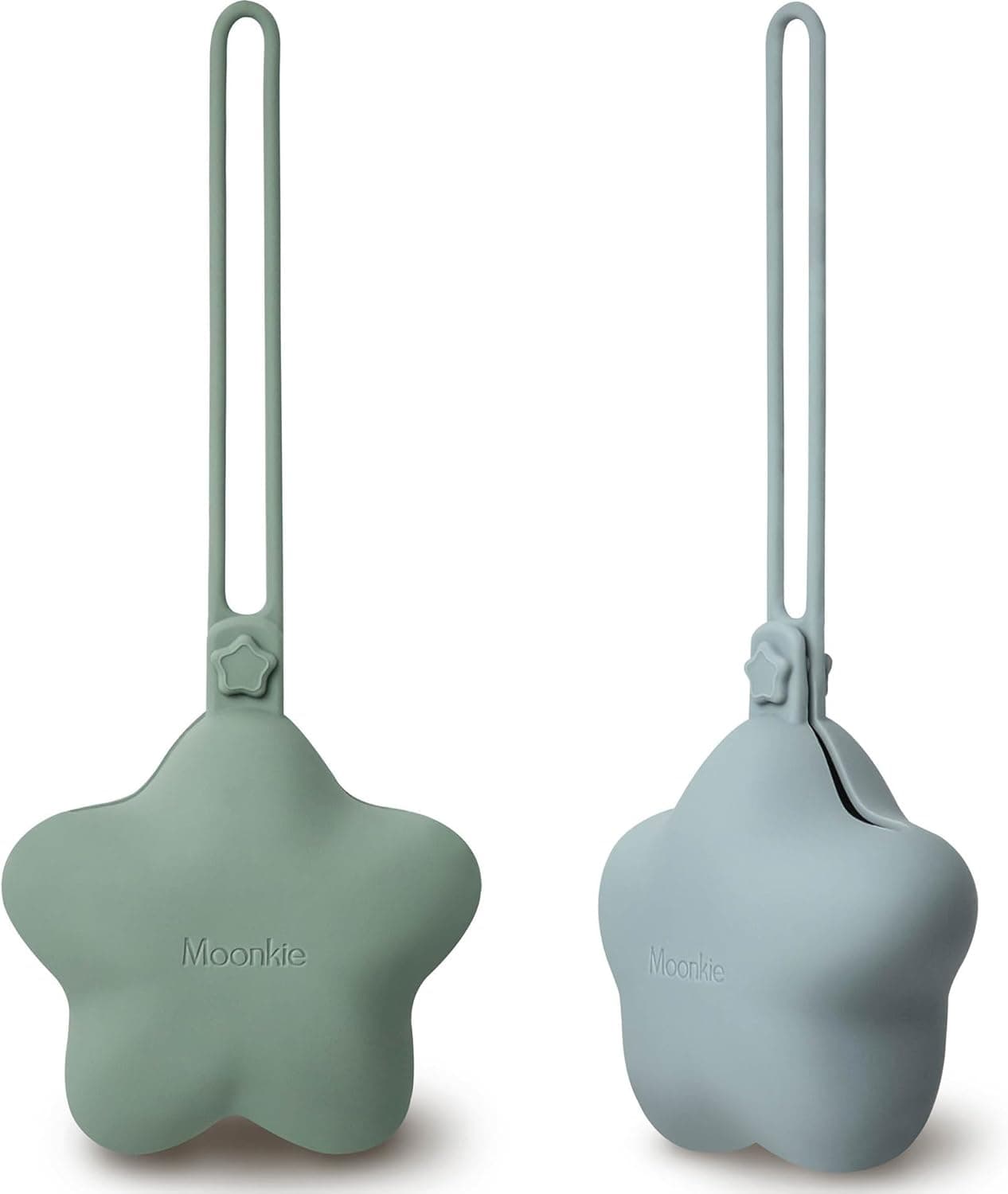 Moonkie Silicone Pacifier Holder Case, Cute Portable Pacifier Storage Case, 2 Pack