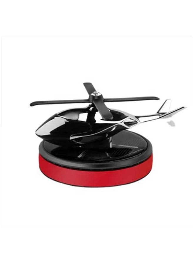 Helicopter Car Air Freshener Solar Energy, Auto Rotating Interior Decoration Accessories Solar Powered Aromatherapy Diffuser(Red)