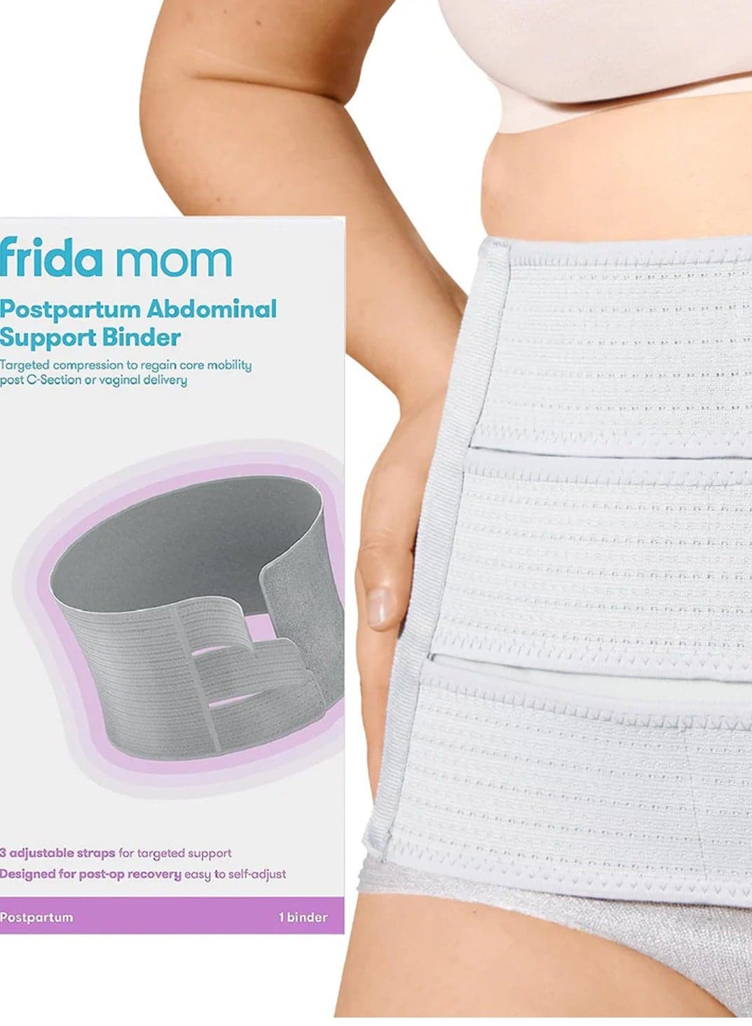 Postpartum Abdominal Support Binder – Adjustable Compression Belt for C-Section & Postpartum Recovery, Breathable & Comfortable Belly Wrap for Core Support