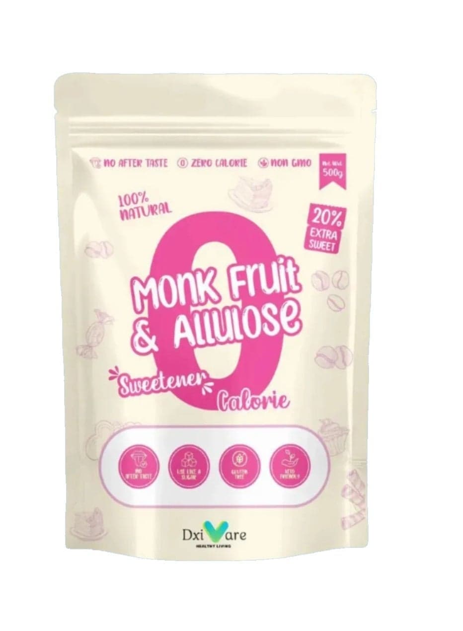 Monk Fruit & Allulose Sweetener – Zero Calorie Sugar Substitute | Keto & Diabetic Friendly Natural Sweetener | Low Glycemic Sugar Alternative for Coffee, Tea, Baking & Desserts