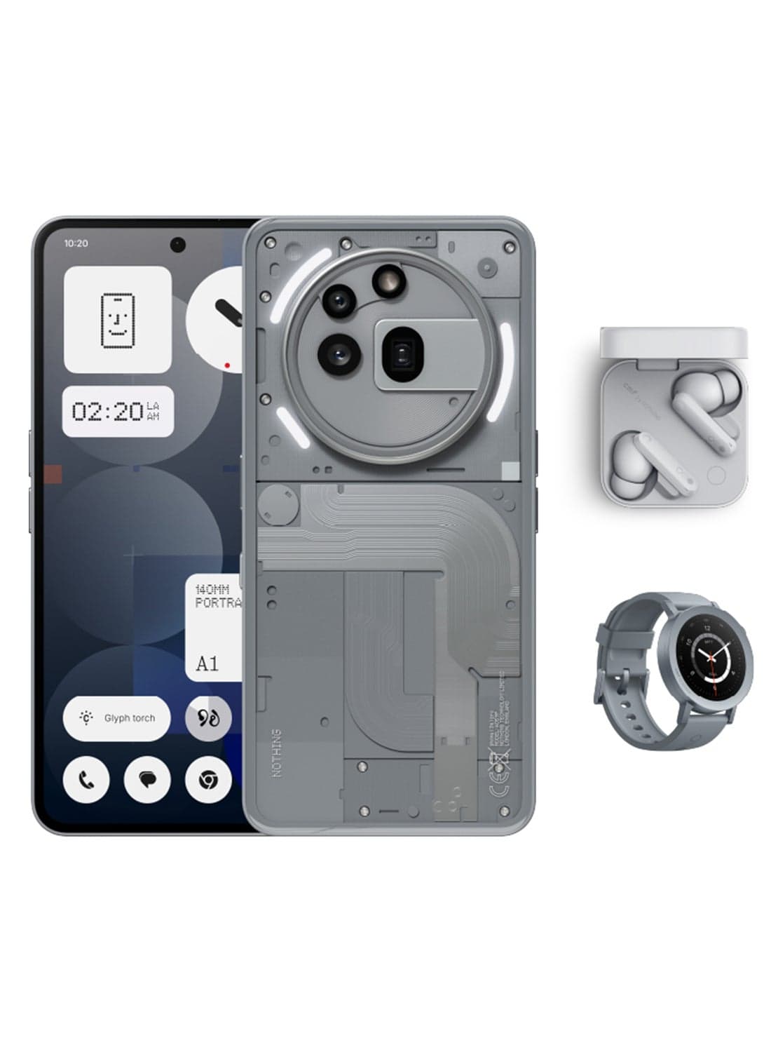 Phone 3a Pro 5G Dual SIM Grey 12GB RAM 256GB With CMF Buds and CMF Watch Pro 2 - Middle East Version