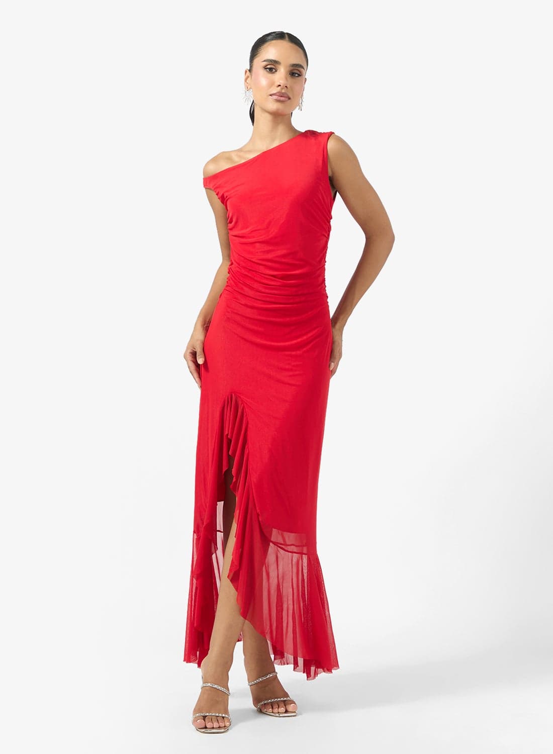 Drop Shoulder Maxi Dress with Slit