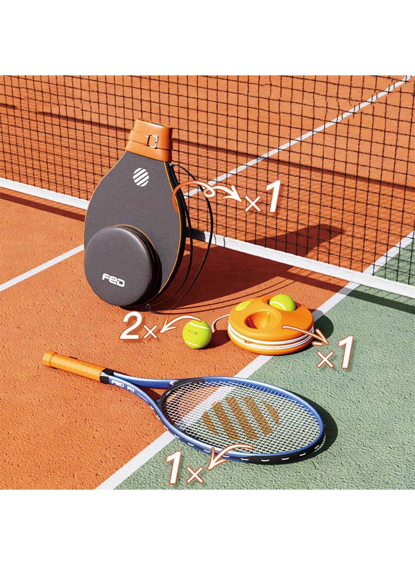 Self Training Tennis Racket with Rebounder Portable