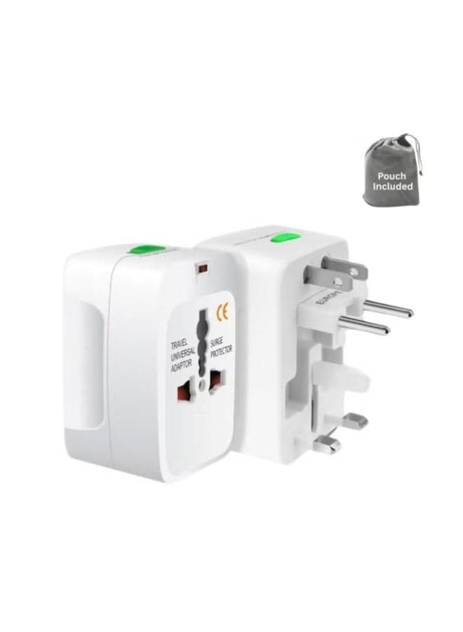 Travel Adapter, Worldwide All in One European Universal Adaptor, International Wall Charger Plug (Without USB PORT) for Asia Europe UK AUS and USA
