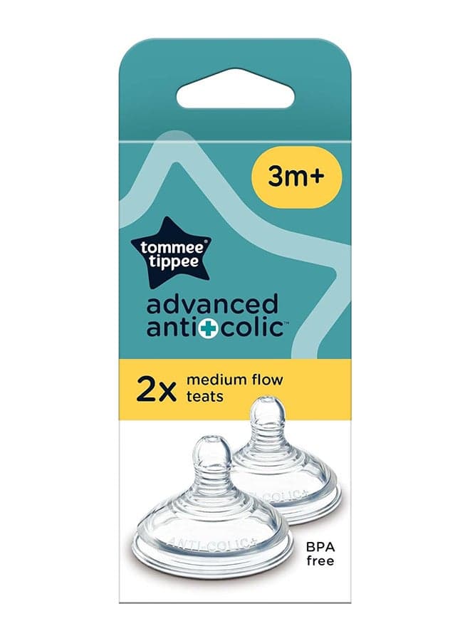 Advanced Anti Colic 2 Medium Flow Teats 3M+