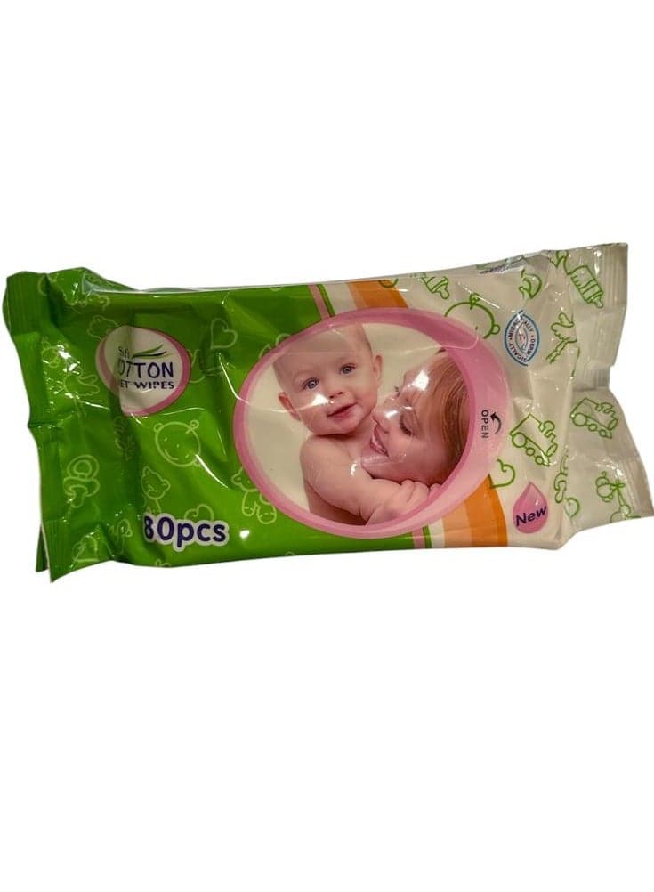 Soft Cotton Wet Wipes 80 Pieces