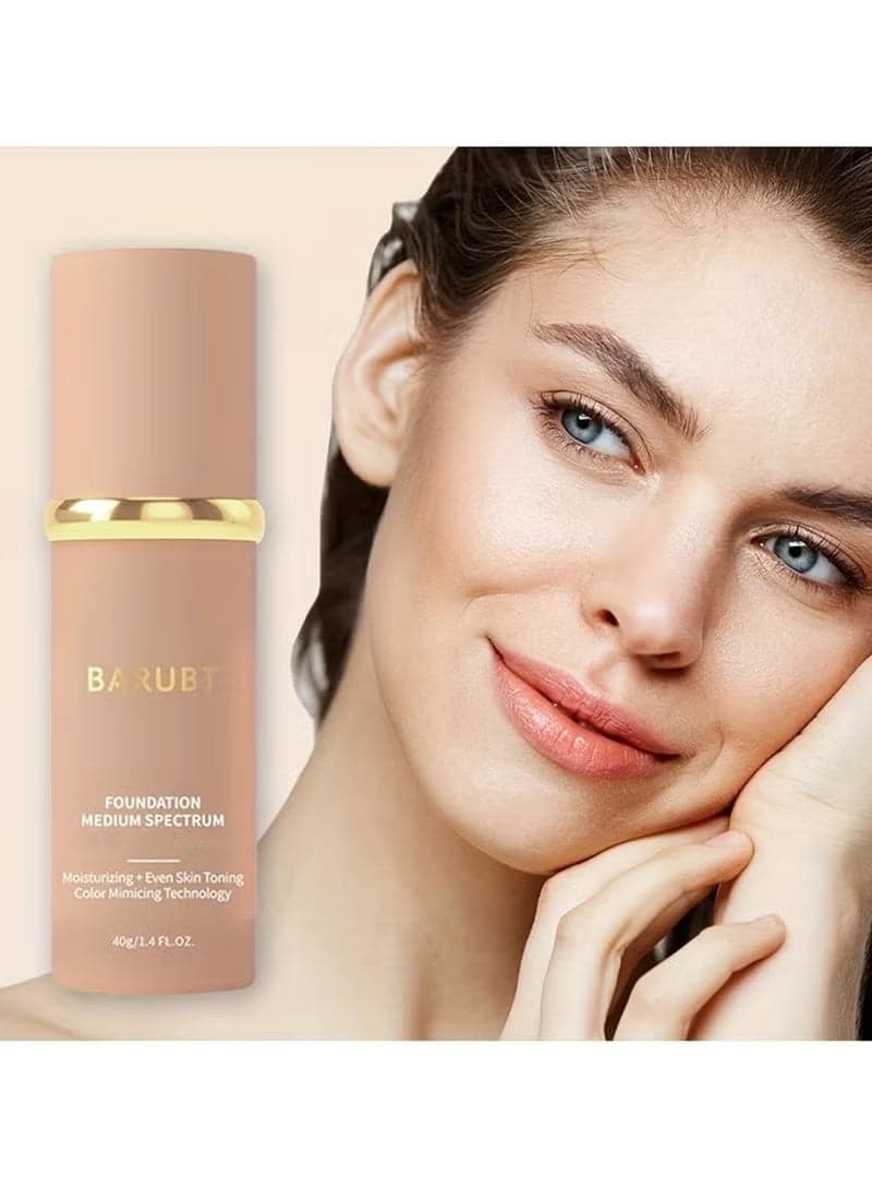 Foundation Medium Spectrum 40g 4 in 1 Anti Aging Concealer Sun Protection Moisturizing Foundation Liquid with SPF 50 Hydrating Color Changing Cream Sweatproof Waterproof Makeup Sunscreen Serum Foundation