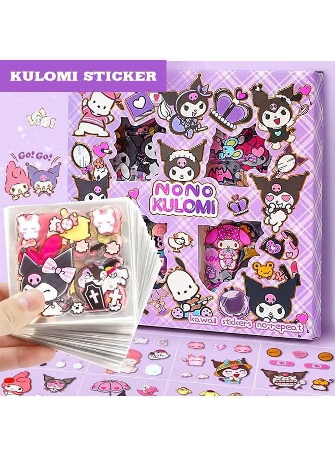 Anime Girl Stickers - 100 Sheets Sanrio Kuromi Stickers Kit, Vinyl Cartoon Aesthetic Decorative Sticker Set, Ideal for Scrapbooking, Journaling, Laptops and Room Decoration