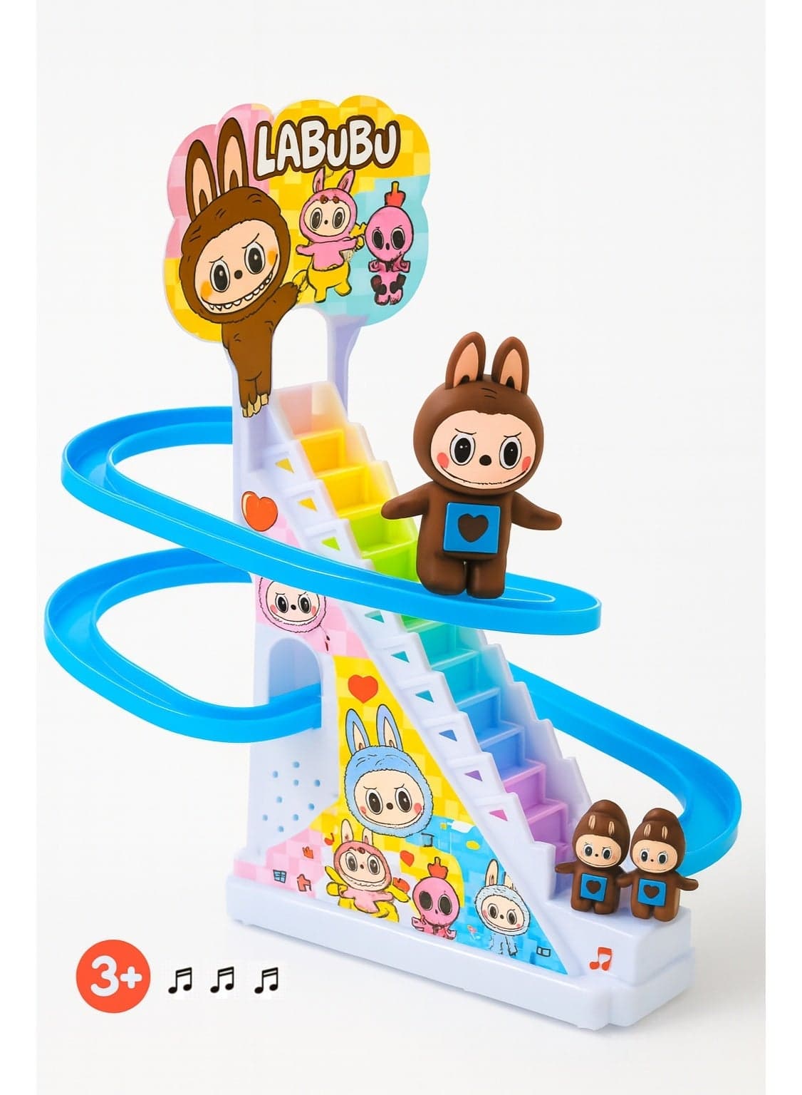 Labubu Climbing Stairs Toy for Kids – Automatic Moving Activity Toy for Toddlers with Light & Music – 3 Piece Climbing Duck