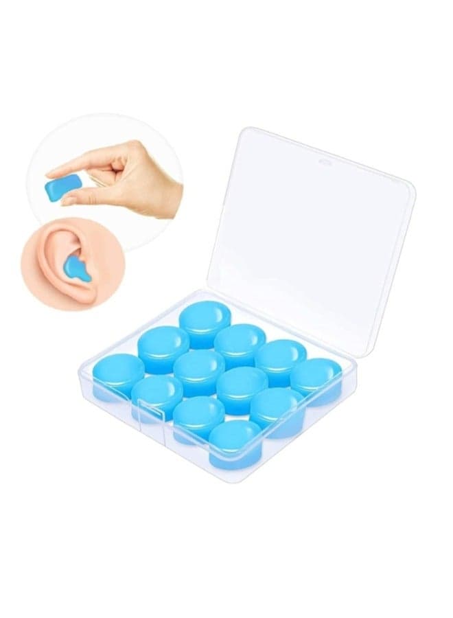 Reusable Silicone Ear Plugs, 6 Pairs Waterproof Noise Cancelling Ear Plugs for Sleeping, Snoring, Loud Noise, Traveling, Concerts, Construction, & Studying