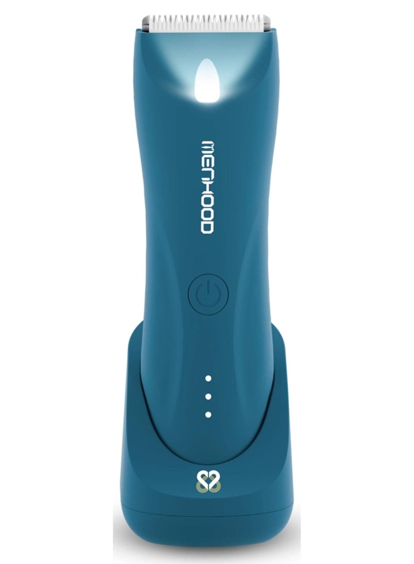 MENHOOD Best Trimmer & Body Grooming Trimmer 1.0 Pro for Men | Male Body Hair Trimmer | IPX7 Waterproof | Wireless Charging with Type-C Support | 150 Min Runtime | 4000K LED Light | Ceramic Technology for Full Body Grooming | Shaver & Razor for Men (Blue)