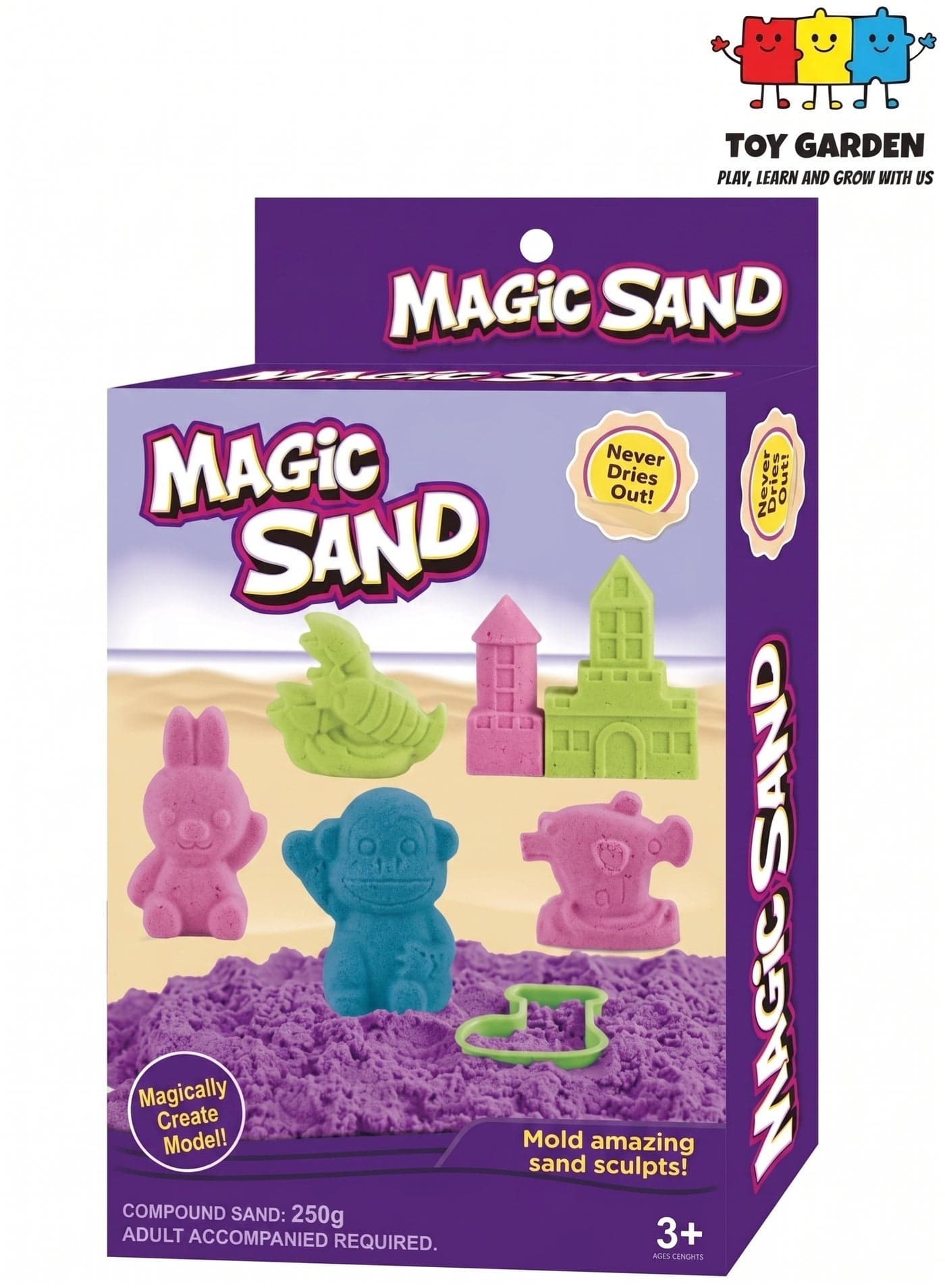Magic Sand Clay Box for Kids – Colorful Molding Sand Kit with Tools, Sensory Play Toy Set, Age 3+