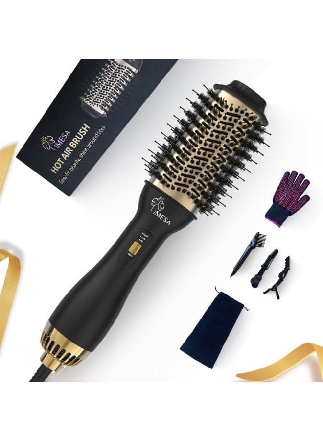 1000W 2-in-1 Hair Dryer Brush, Hot Air Styler with Hair Straightener Function, Lightweight Multi Hair Styling Tool for Drying, Volumizing & Smoothing Hair, Home and Travel Use
