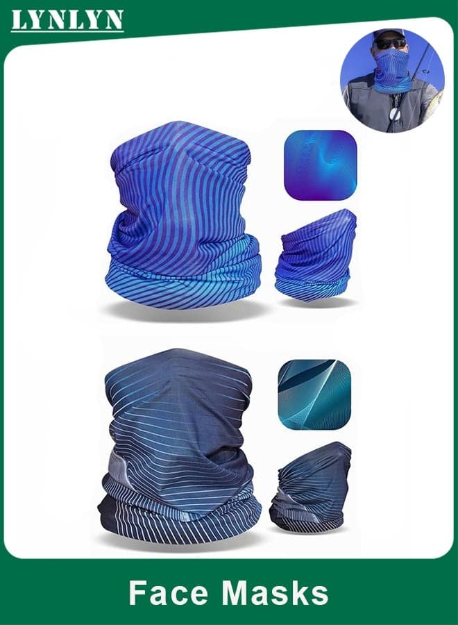 2-Pack Neck Gaiter Face Mask & Scarf, Breathable Ice Silk Cooling Neck Cover, UV Sun Protection UPF 50, Bandana Tube for Men & Women, Outdoor Sports, Cycling, Hiking