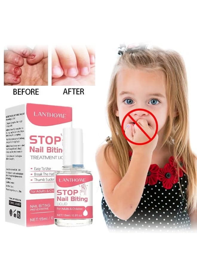 Stop Nail Biting Liquid,Nail Biting Treatment for Kids, Natural Thumb Sucking Pain Relief for Kids, Bitters, Plant Extracts (15ml)