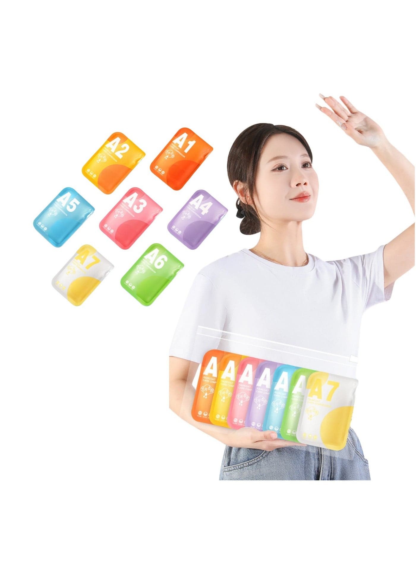 NOVOLAN Disposable Raincoat Portable Adult Thickened Travel Children Amusement Park Compressed Card Raincoat, Full Week Color Variety, Easy to Wear & Remove, Intensified Durability, 7-Piece Set