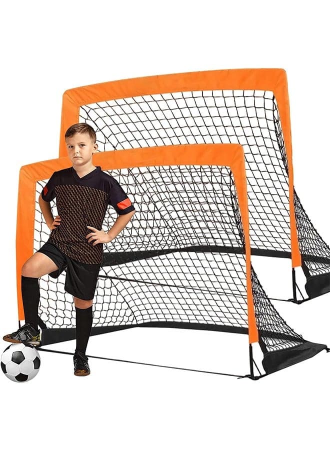 Soccer Goals, Portable Soccer Goal for Kids for Backyard, Toddler Soccer Goal Set of 2 with Carry Case, 120*90cm, 2 Pack.