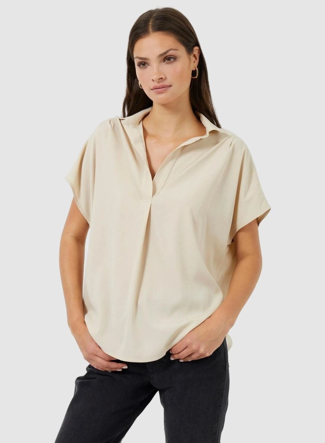 Crepe Light Popover Shirt