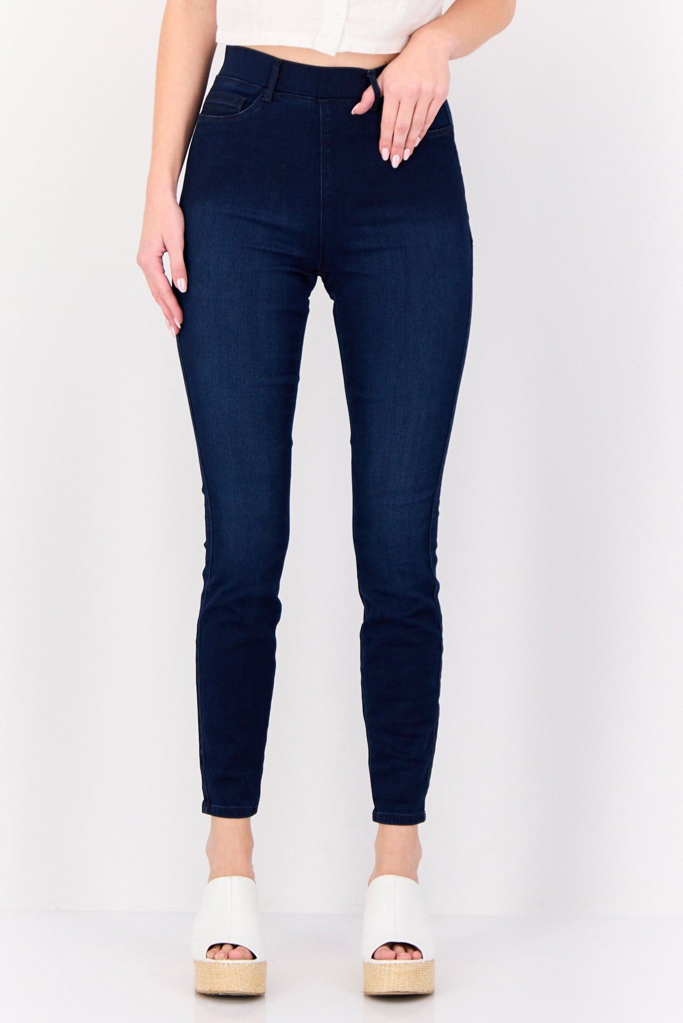 Only x JDY Women Regular Fit Washed Stretchable Denim Jeans, Dark Blue