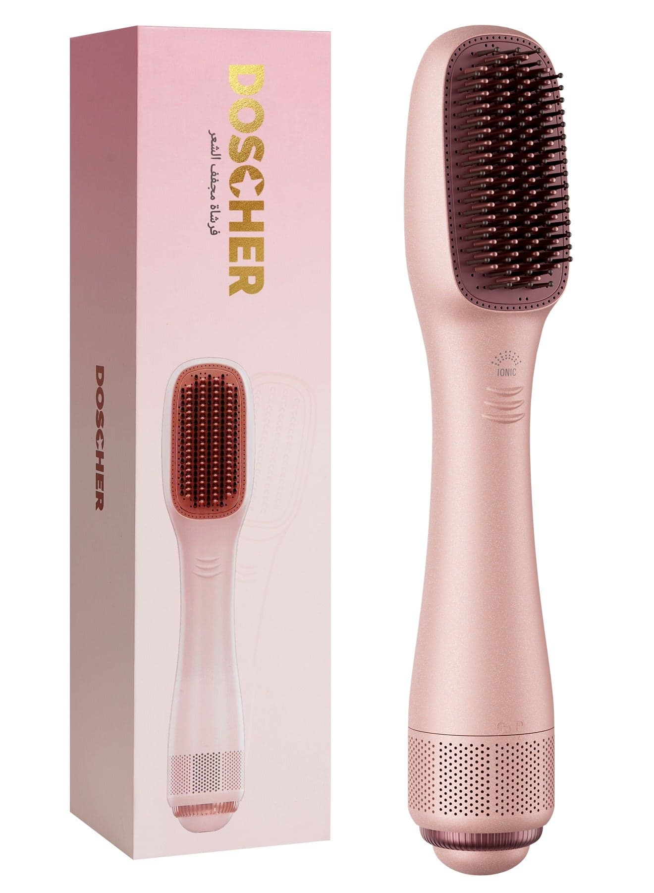 Hair Dryer Brush Ceramic Dryer,Styler and Straightener 1200W Pink/Rose Gold