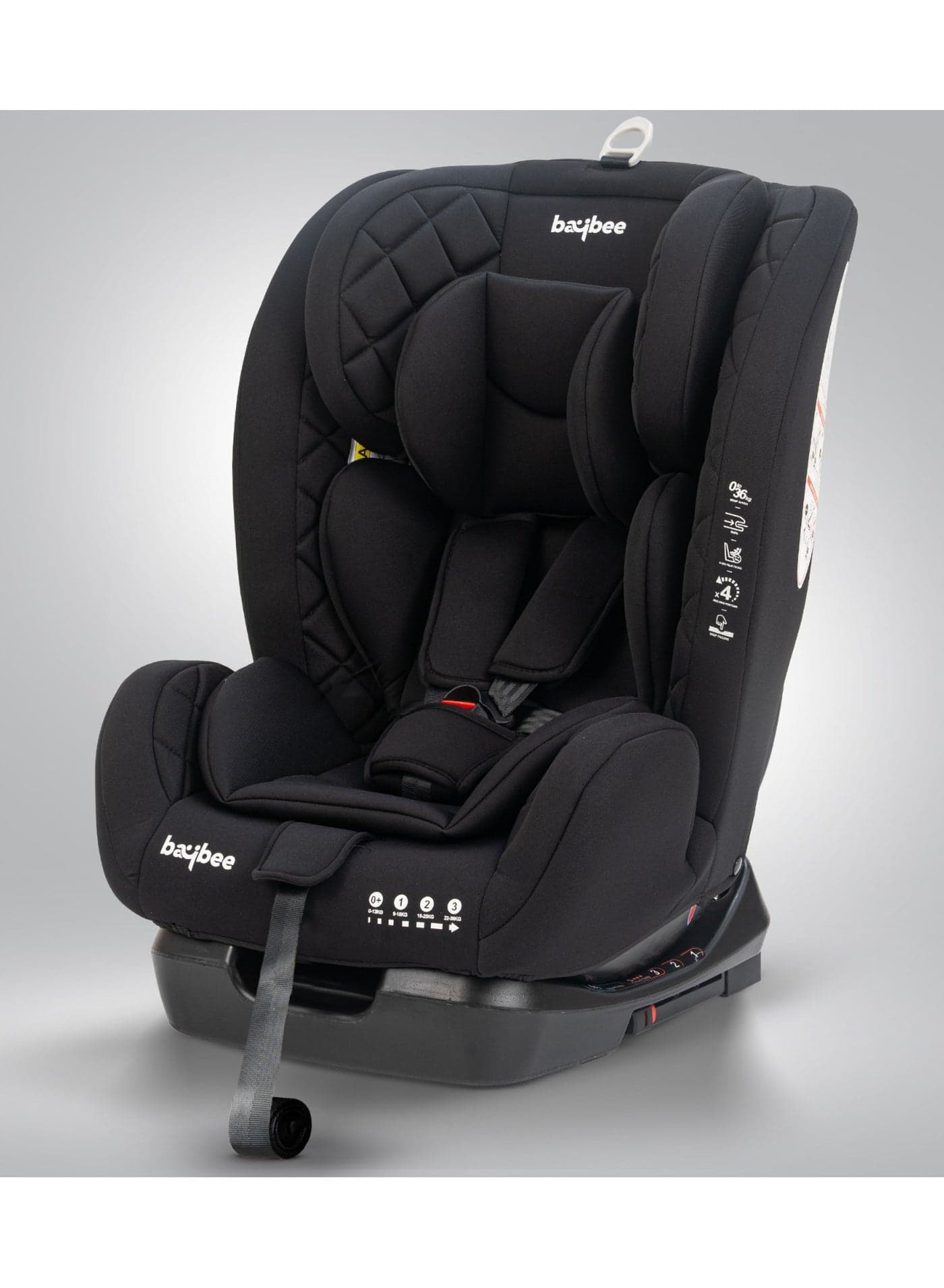 Convertible Car Seat for Baby 0 to 12 Years with ISOFIX, 3 Position Recline, Headrest Adjustable ECE R44/04 Safety Certified Travel Baby Car Seat for Toddlers Kids Boys Girls Pure Black