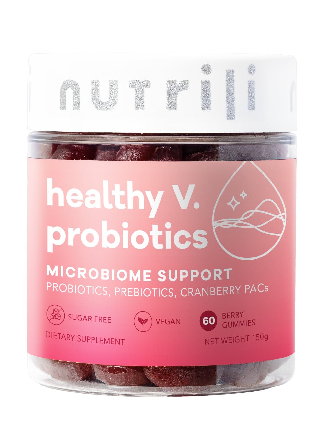 Healthy V. | Probiotics For Women & Prebiotics, Cranberry & D-Manose | Digestion, Vaginal & pH Balance
