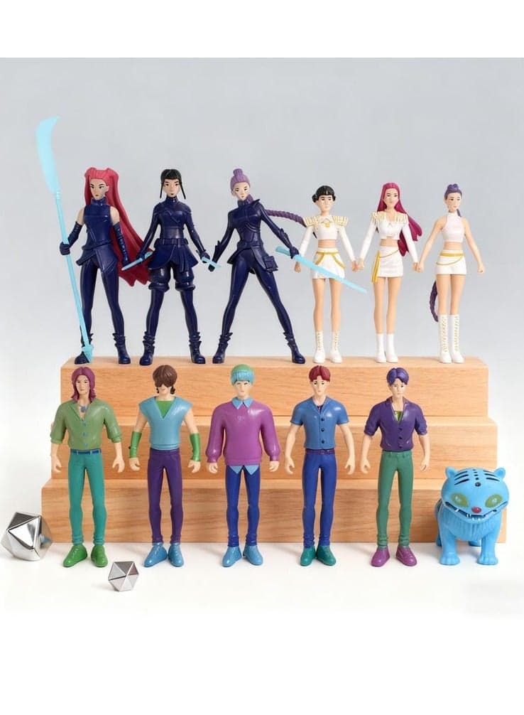 Figures Kpop Demon Hunters Action Figure Home Decor Desk Ornament For Hunters Fans 12 pcs set