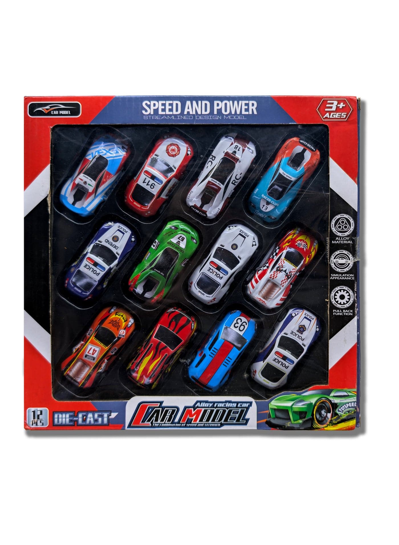 Mytoys Alloy Mini Pull Back Toy Car, Pull Back Car Toy Set, Mini Racing Vehicle Toy Model Set - 12Pcs