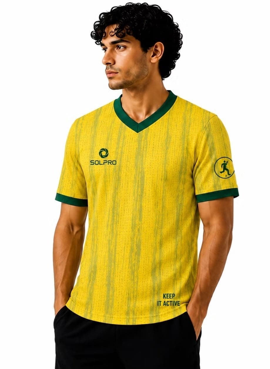 SOLPRO Football Fan Team Jersey for Men & Women | Brazil Printed Jersey