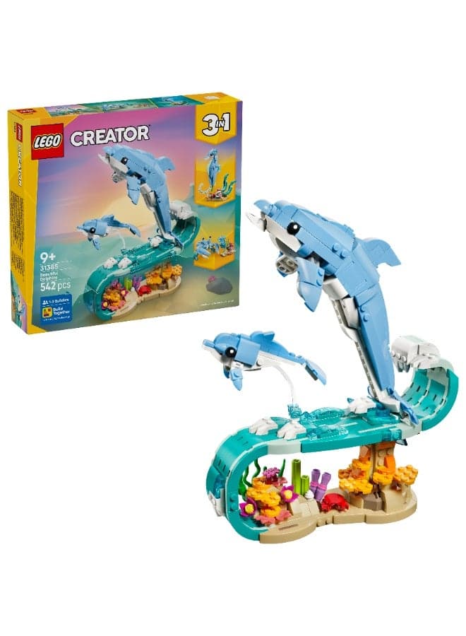 Creator 3in1 Sea Animals: Beautiful Dolphins Toy 31385 (Age 9+, 542 Pieces)