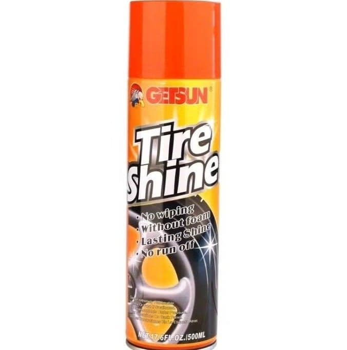 Tire Shine Spray 500ml – Wheel Cleaner Restores Deep Black Gloss & Protects Car Tires G-7130