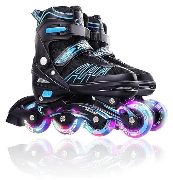 Kids Professional Inline Skating Shoes 8 Lighting Wheel Comfort Skate Shoes Children and Adults roller skates