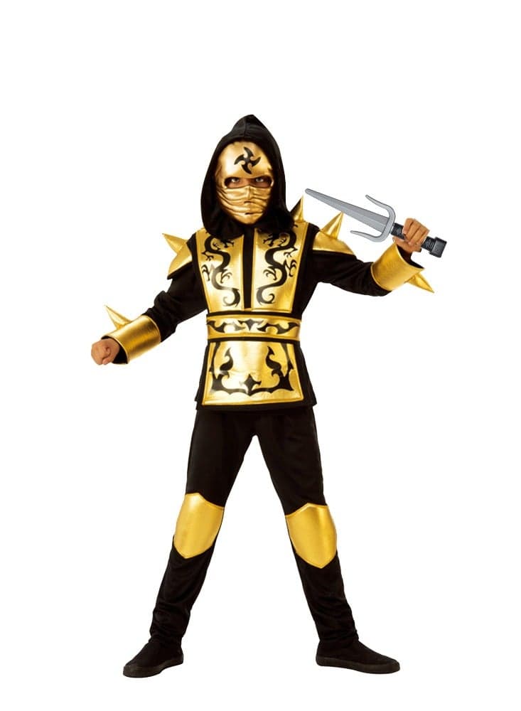 Kids Ninja Costume - Ninja Outfit Boys with Plastic Ninja Foam AccessoriesToys for Kids Kung Fu Outfit Halloween Ideas