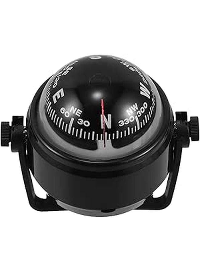 Marine Car Compass Ball with Magnetic Declination Correction Black Dashboard Mount