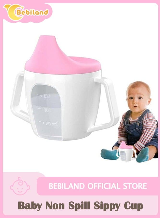 Baby Sippy Cup, Toddler Leak Spout Non Spill Sippy Cup with Handle, Portable Water Bottle for Kids