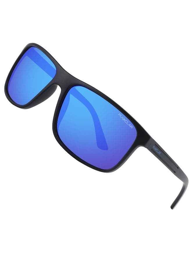 PUKCLAR Polarized Sunglasses Men Women - Rectangular Hiking Lightweight Material TR90 Frame UV400 Sports Outdoor Golf Cycling Fishing Eyewear Sunglasses