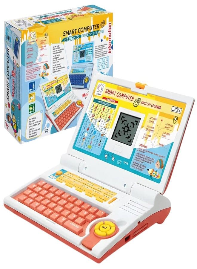 Storio Educational Kids Laptop Learning Toy for Boys & Girls Age 2-5 Years | Fun Activity Computer Toy | Learn Alphabet, Letters, Words, Numbers, Games, Music | Interactive Learning Toy - Orange