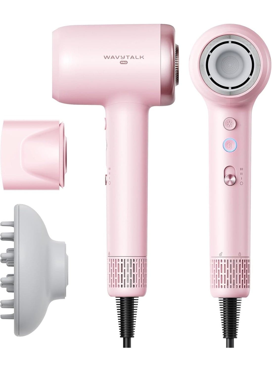 Turblow Pro Professional Hair Dryer for Women – Ionic Blow Dryer with Frizz Control, Fast Drying, Lightweight Design, Diffuser & Concentrator Nozzle Attachments, All Hair Types