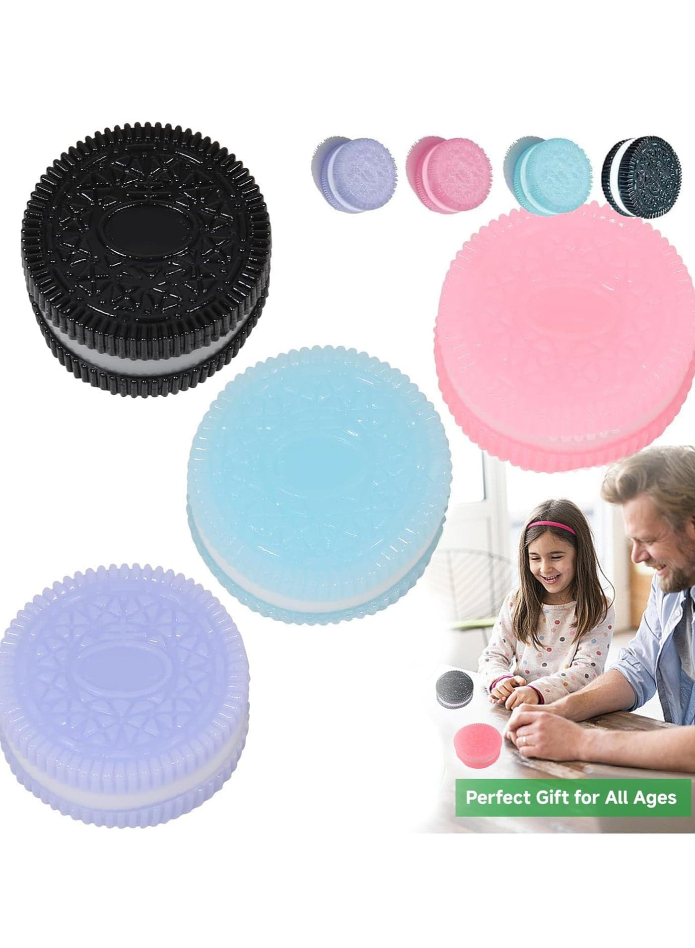 4PCS Squishy Biscuit Stress Relief Toy Fun Fidget Sensory Toy Cute Squishy Squeeze Toy Pinch Decompression Toy for Anxiety Relaxation for Adults Kids Ideal for Stress Relief Perfect Desk Accessory