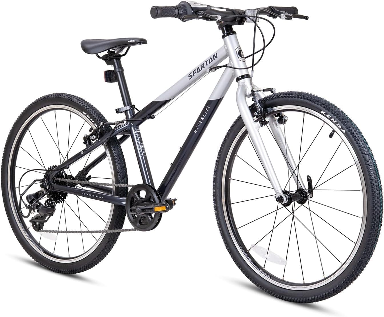 24-Inch Hyperlite Road Bike | 24-Inch Wheel Size | Adjustable Size| With Tektro Dual Rim Brakes | Shimano 8 Speeds | Silver/Black