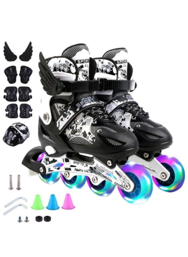 Inline Skates for Kids and Adult, Adjustable Fun Illuminating Skates for Girls, Boys, Women and Men Outdoor and Indoor, Beginners,size L